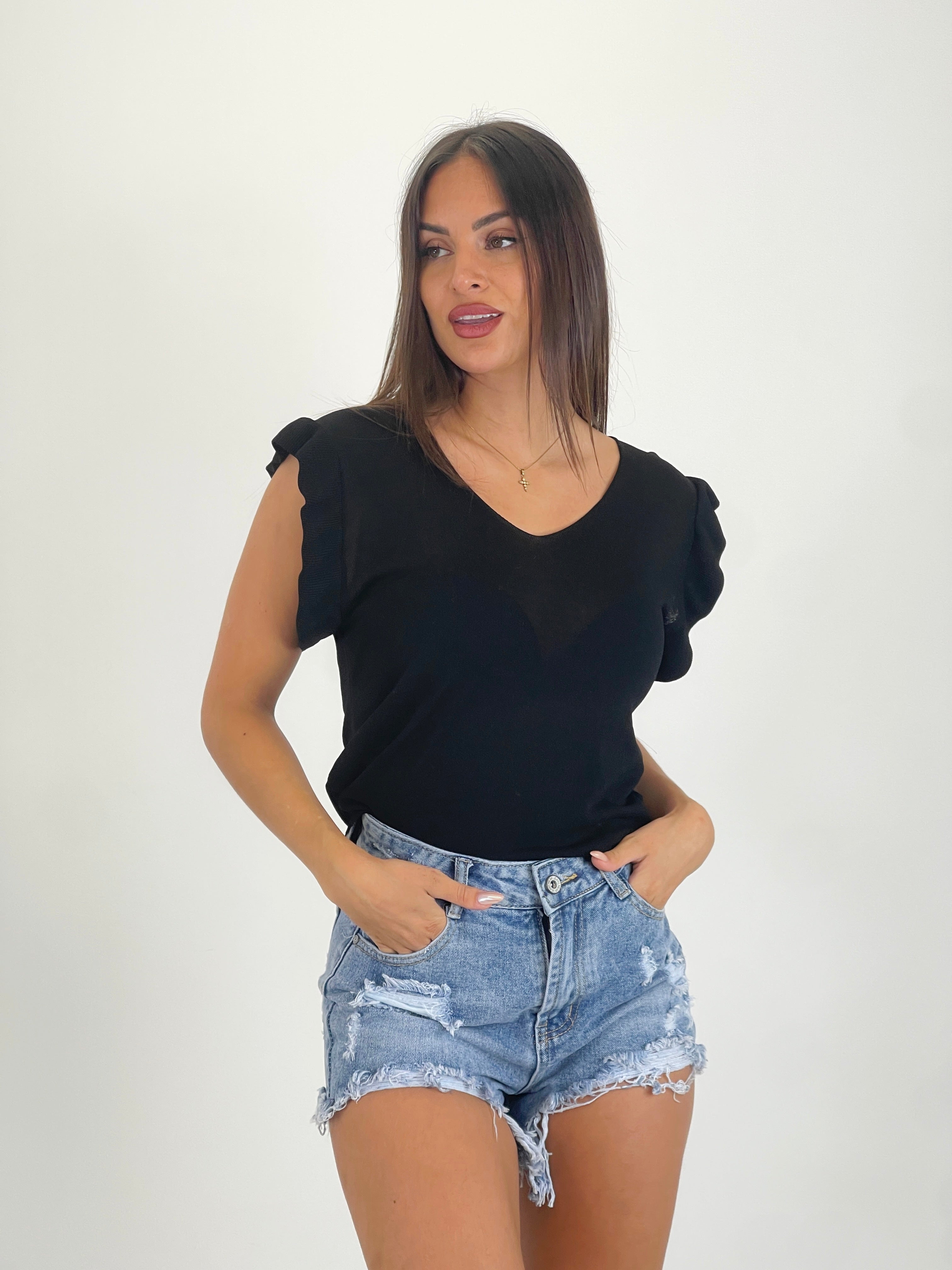 Camiseta punto volantes