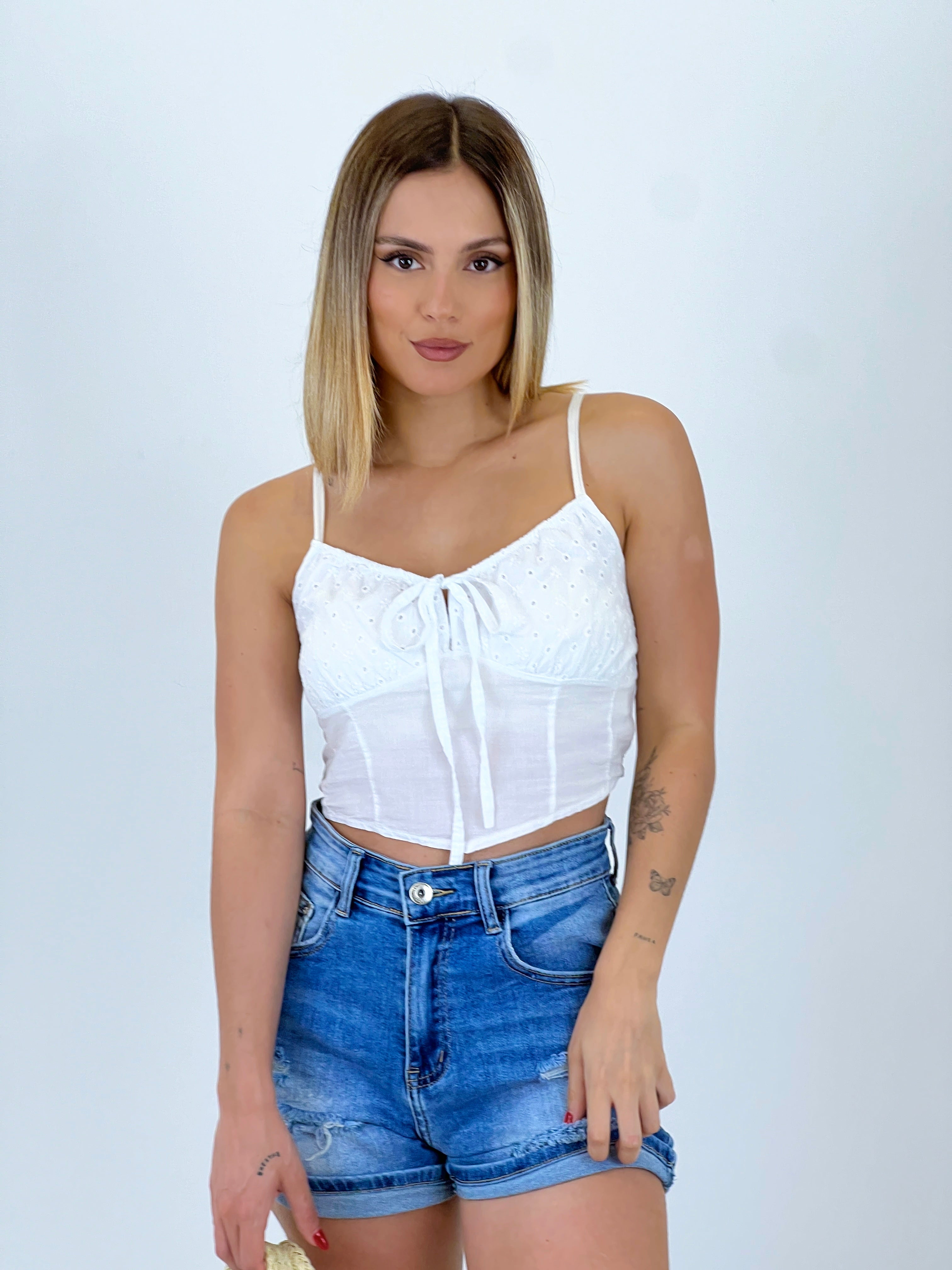 Top corsé bordado Binibeca