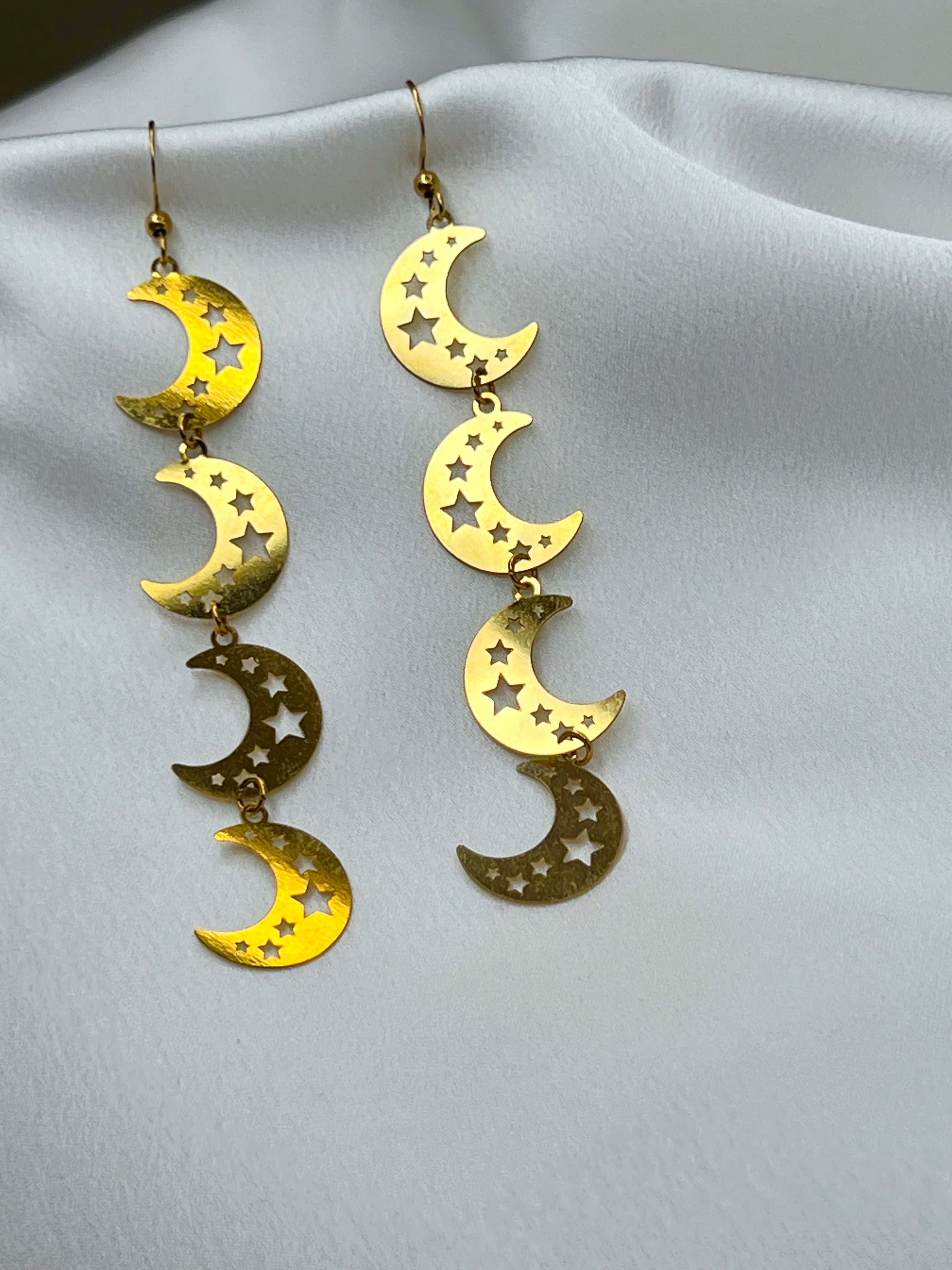 Pendientes colgante luna
