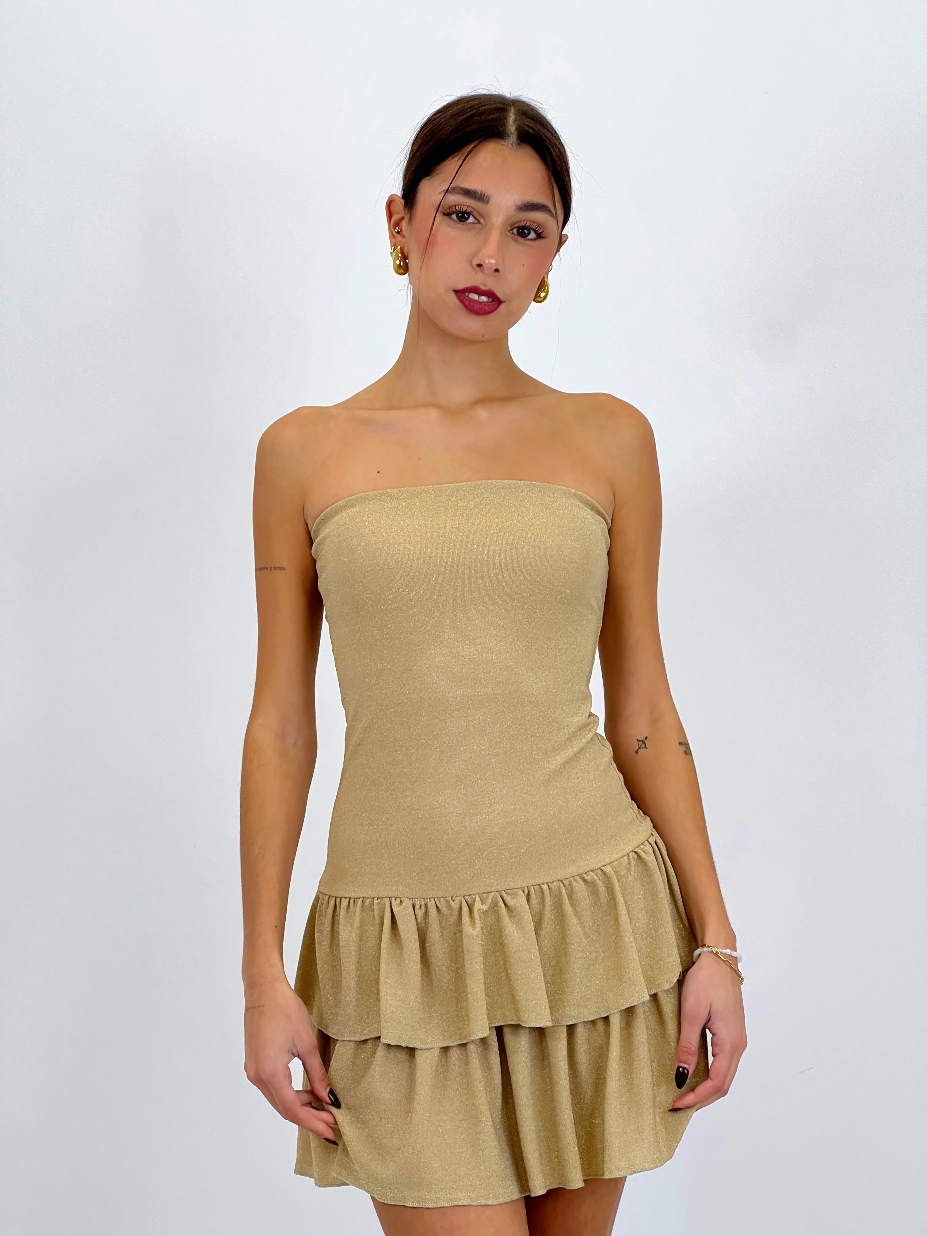 Vestido lurex doble volante
